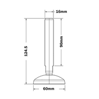 30-M16D60-1 MODULAR SOLUTIONS PLASTIC FOOT 60 DIA, M16 W/ JAM NUT